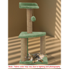 Furrlovers Two Floor Soft Fur Activity Cat Tree for Kittens & Cats with Scratching Post, Natural Sisal Rope & Hanging Ball (Green) Cats-Toys Furrlovers Dropship
