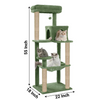 Furrlovers Cat Tree with Condo, Hammock, Hanging Ball & Jute Rope Scratching Posts (Green) Cats-Toys Furrlovers Dropship
