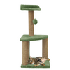 Furrlovers Two Floor Soft Fur Activity Cat Tree for Kittens & Cats with Scratching Post, Natural Sisal Rope & Hanging Ball (Green) Cats-Toys Furrlovers Dropship