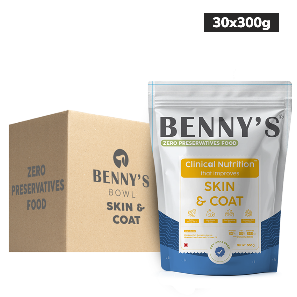 Benny's Bowl Clinical Nutrition for Healthy Skin and Coat Dog Wet Food Dogs-Fresh Food Bennys Bowl 30x300g