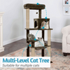 Furrlovers Cat Tree with Condo, Hammock, Hanging Ball & Jute Rope Scratching Posts (Brown) Cats-Toys Furrlovers Dropship