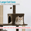 Furrlovers Cat Tree with Condo, Hammock, Hanging Ball & Jute Rope Scratching Posts (Brown) Cats-Toys Furrlovers Dropship