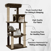 Furrlovers Cat Tree with Condo, Hammock, Hanging Ball & Jute Rope Scratching Posts (Brown) Cats-Toys Furrlovers Dropship