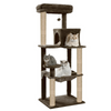 Furrlovers Cat Tree with Condo, Hammock, Hanging Ball & Jute Rope Scratching Posts (Brown) Cats-Toys Furrlovers Dropship 55in