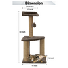Furrlovers Two Floor Soft Fur Activity Cat Tree for Kittens & Cats with Scratching Post, Natural Sisal Rope & Hanging Ball (Brown) Cats-Toys Furrlovers Dropship