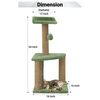 Furrlovers Two Floor Soft Fur Activity Cat Tree for Kittens & Cats with Scratching Post, Natural Sisal Rope & Hanging Ball (Green) Cats-Toys Furrlovers Dropship