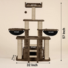 Furrlovers Fur Fabric Cat Tree with Hammocks, Condo & Jute Rope Scratching Posts (Brown) Cats-Toys Furrlovers Dropship