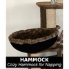 Furrlovers Fur Fabric Cat Tree with Hammocks, Condo & Jute Rope Scratching Posts (Brown) Cats-Toys Furrlovers Dropship