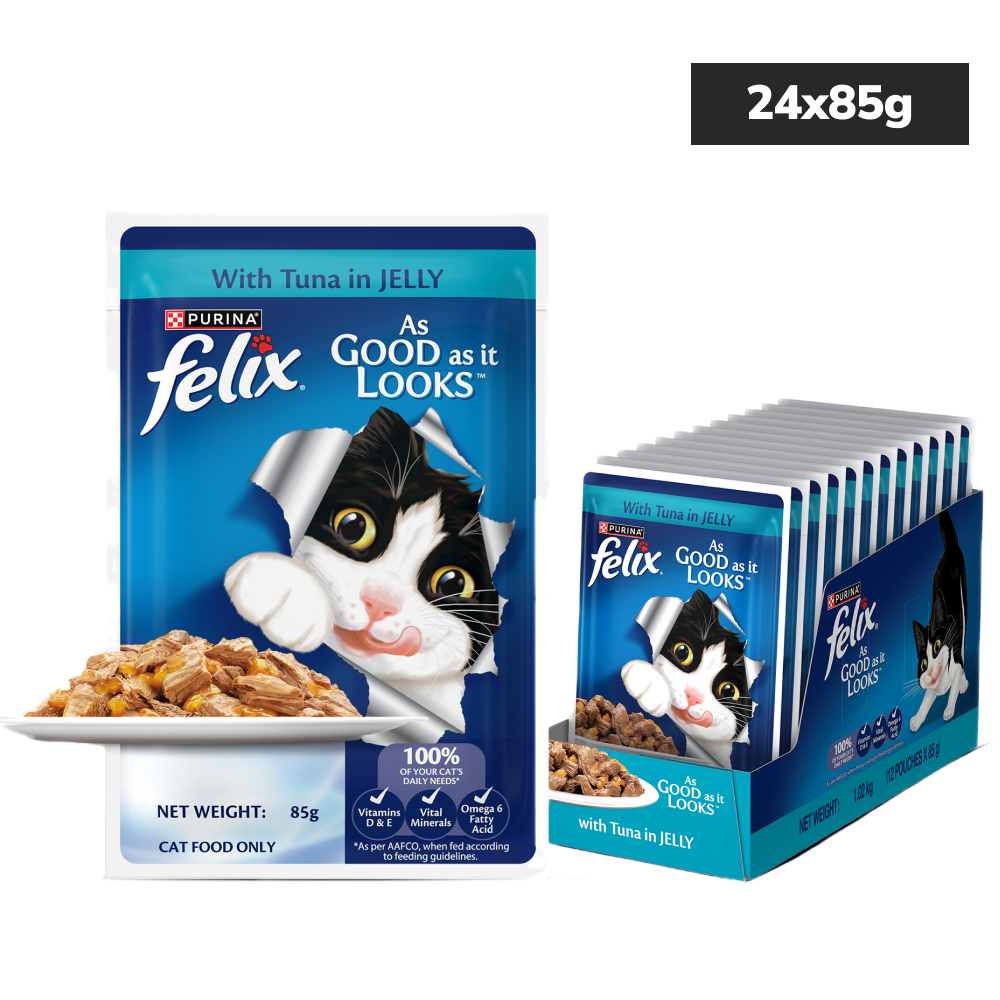 Purina Felix with Tuna in Jelly Adult Complete and Balanced Cat Wet Food Cats-Wet Food Felix 24x85g