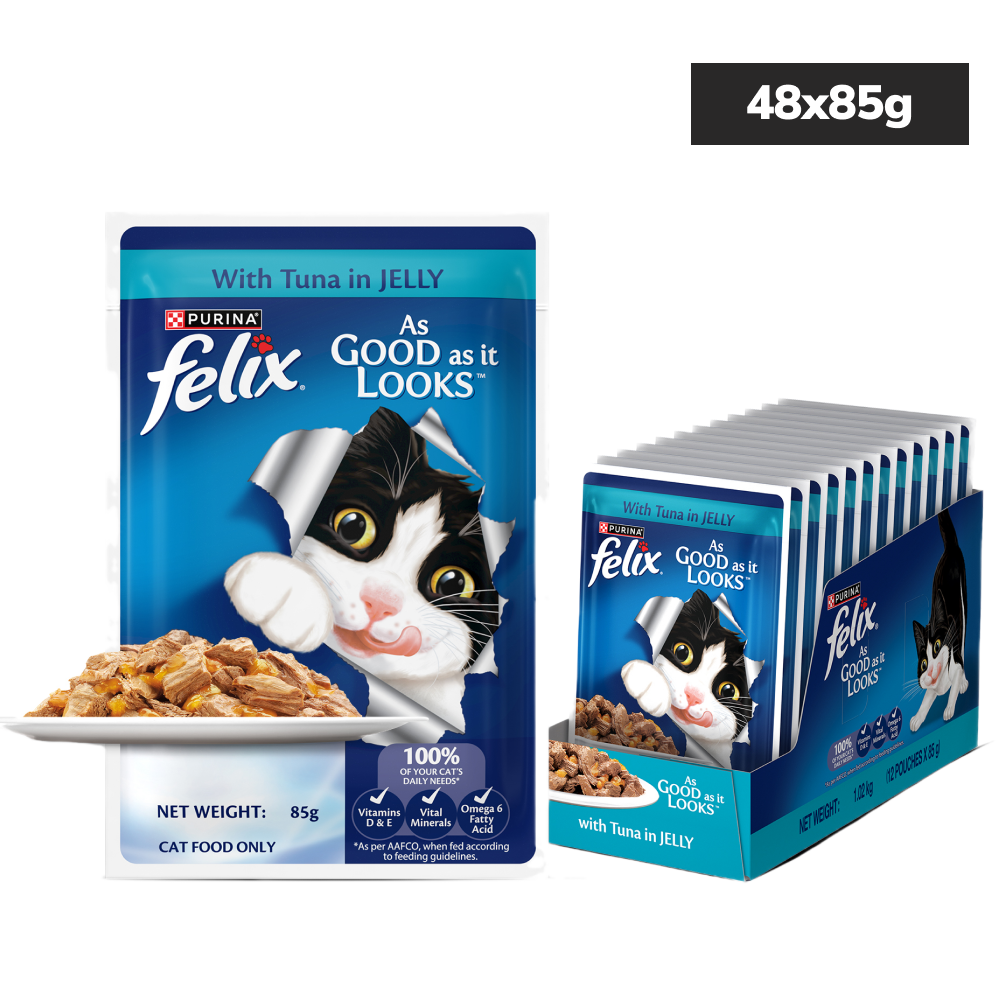Purina Felix with Tuna in Jelly Adult Complete and Balanced Cat Wet Food Cats-Wet Food Felix 48x85g