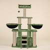 Furrlovers Fur Fabric Cat Tree with Hammocks, Condo & Jute Rope Scratching Posts (Green) Cats-Toys Furrlovers Dropship 57in