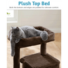 Furrlovers Fur Fabric Cat Tree with Ladder, Hanging Toy & Jute Rope Scratching Post (Brown) Cats-Toys Furrlovers Dropship