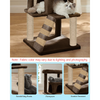 Furrlovers Fur Fabric Cat Tree with Ladder, Hanging Toy & Jute Rope Scratching Post (Brown) Cats-Toys Furrlovers Dropship