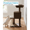 Furrlovers Fur Fabric Cat Tree with Ladder, Hanging Toy & Jute Rope Scratching Post (Brown) Cats-Toys Furrlovers Dropship
