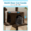 Furrlovers Fur Fabric Cat Tree with Ladder, Hanging Toy & Jute Rope Scratching Post (Brown) Cats-Toys Furrlovers Dropship