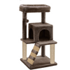 Furrlovers Fur Fabric Cat Tree with Ladder, Hanging Toy & Jute Rope Scratching Post (Brown) Cats-Toys Furrlovers Dropship 39in