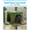 Furrlovers Fur Fabric Cat Tree with Ladder, Hanging Toy & Jute Rope Scratching Post (Green) Cats-Toys Furrlovers Dropship