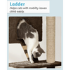 Furrlovers Fur Fabric Multilevel Activity Tree with Detachable Bed & Climbing Ladder for Cats (Brown) Cats-Toys Furrlovers Dropship