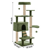 Furrlovers Fur Fabric Multilevel Activity Tree with Detachable Bed & Climbing Ladder for Cats (Green) Cats-Toys Furrlovers Dropship