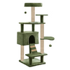 Furrlovers Fur Fabric Multilevel Activity Tree with Detachable Bed & Climbing Ladder for Cats (Green) Cats-Toys Furrlovers Dropship 51x18x18in