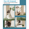 Furrlovers Fur Fabric Multilevel Activity Tree with Detachable Bed & Climbing Ladder for Cats (Green) Cats-Toys Furrlovers Dropship