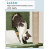 Furrlovers Fur Fabric Multilevel Activity Tree with Detachable Bed & Climbing Ladder for Cats (Green) Cats-Toys Furrlovers Dropship