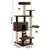 Furrlovers Fur Fabric Multilevel Activity Tree with Detachable Bed & Climbing Ladder for Cats (Brown) Cats-Toys Furrlovers Dropship
