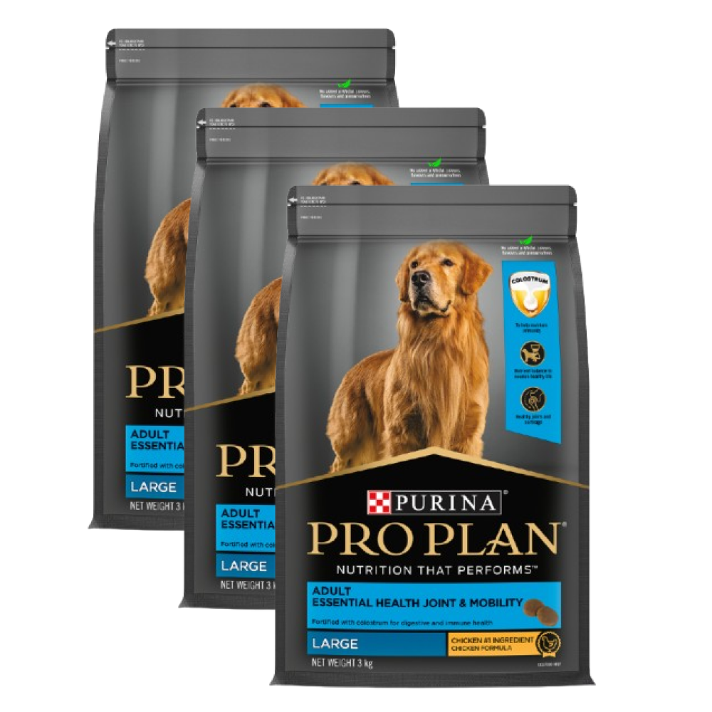 Purina Pro Plan Chicken Large Breed Adult Dog Dry Food (New Improved Formula) Dogs- Dry Food Pro Plan 9kg (3x3kg)