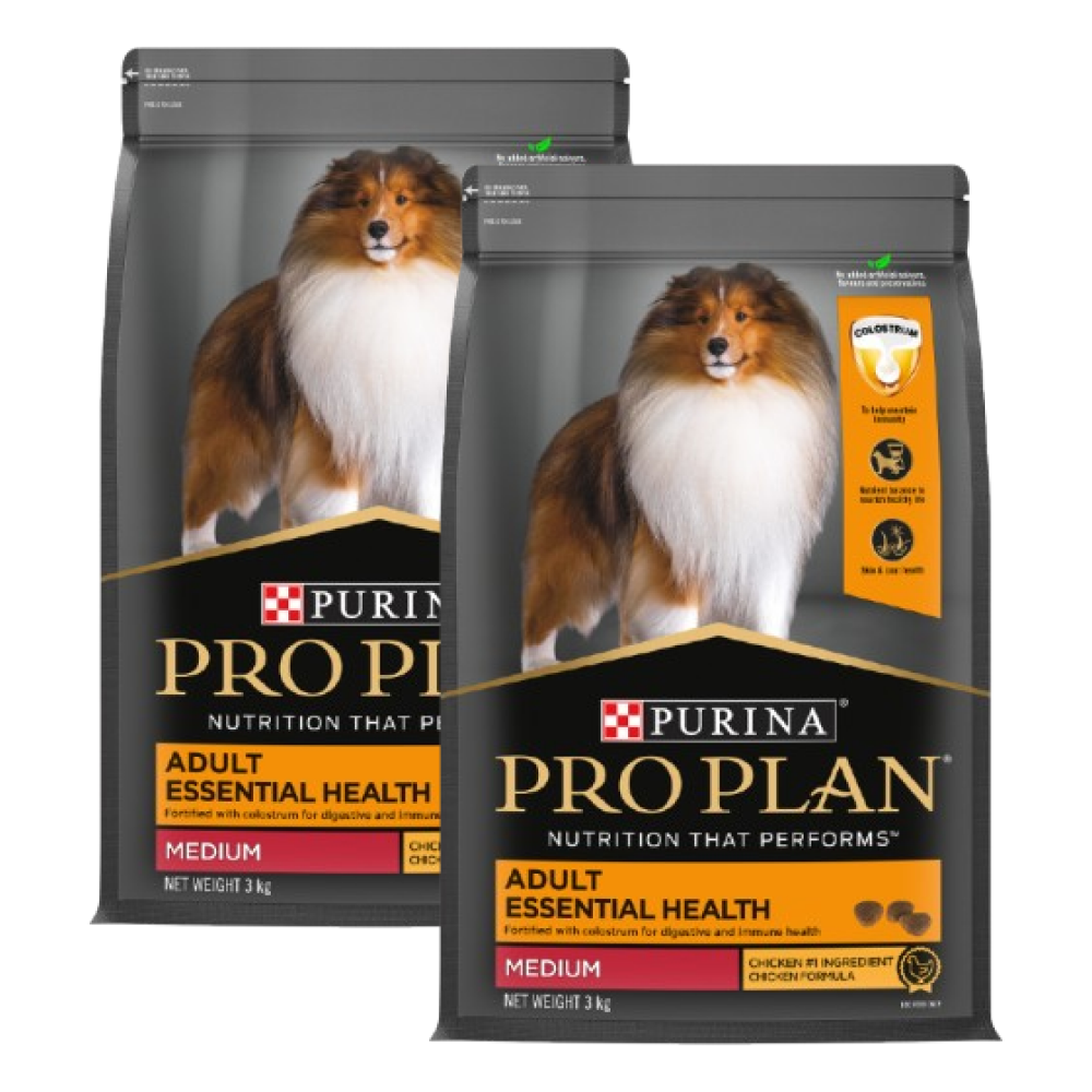 Purina Pro Plan Chicken Medium Breed Adult Dog Dry Food (New Improved Formula) Dogs- Dry Food Pro Plan 6kg (2x3kg)