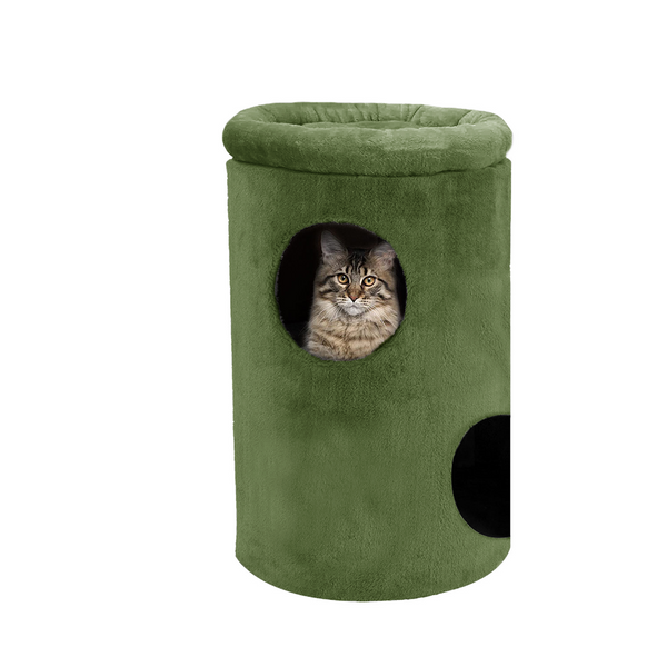 Furrlovers House with Plush Cushion for Cats (Green)