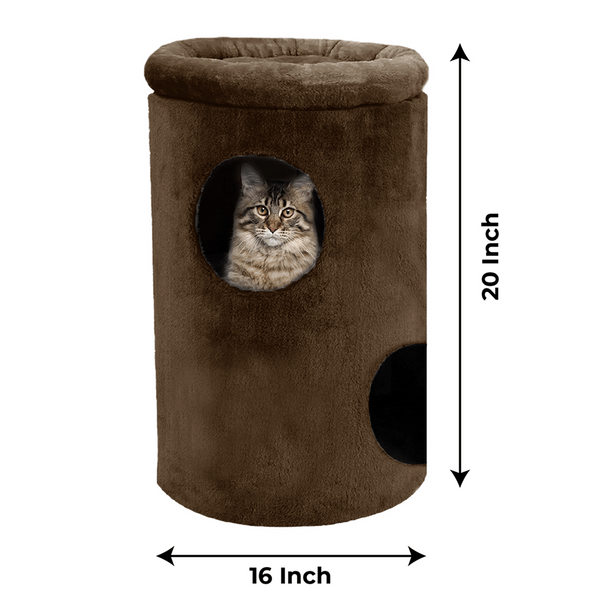 Furrlovers House with Plush Cushion for Cats (Brown)