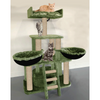 Furrlovers Fur Fabric Cat Tree with Hammocks, Condo & Jute Rope Scratching Posts (Green) Cats-Toys Furrlovers Dropship
