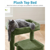Furrlovers Fur Fabric Cat Tree with Ladder, Hanging Toy & Jute Rope Scratching Post (Green) Cats-Toys Furrlovers Dropship