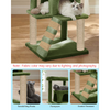 Furrlovers Fur Fabric Cat Tree with Ladder, Hanging Toy & Jute Rope Scratching Post (Green) Cats-Toys Furrlovers Dropship