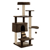 Furrlovers Fur Fabric Multilevel Activity Tree with Detachable Bed & Climbing Ladder for Cats (Brown) Cats-Toys Furrlovers Dropship 51x18x18in