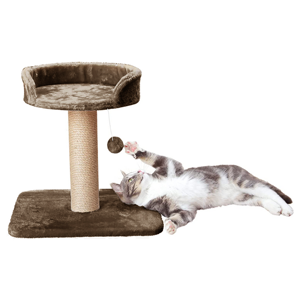 Furrlovers Jute Scratching Posts with Hanging Ball Activity Tree for Cats (Brown)