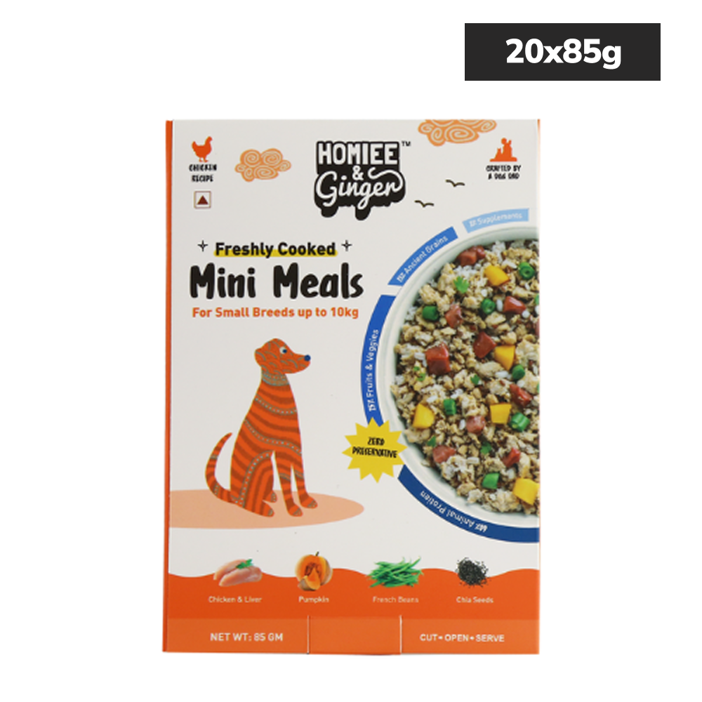 Homiee & Ginger Mini Meals Chicken & Barley Fresh Food for Dogs Dogs-Fresh Food Homiee & Ginger 20x85g