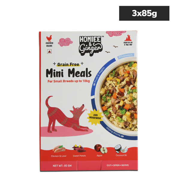 Homiee & Ginger Grain Free Mini Meals Chicken & Sweet Potato Fresh Food for Dogs