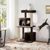 Furrlovers Multi Level Plush Cat Tree with Jute Scratching Posts & 2 Condos (Brown) Cats-Toys Furrlovers Dropship