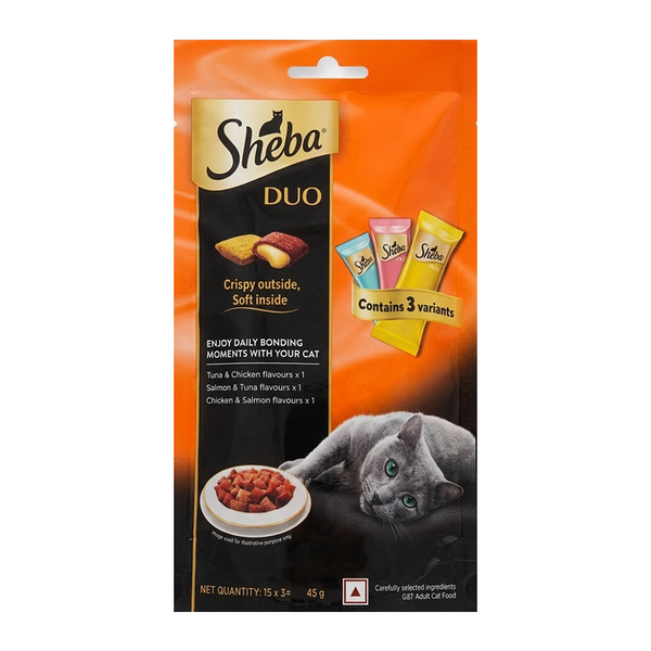 Sheba Duo Tuna & Chicken, Salmon & Tuna, Chicken & Salmon Crunchy Adult Cat Treats