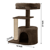 Furrlovers Multilevel Tree with Jute Rope Scratching Post and Fur Fabric Condo for Cats (Brown) Cats-Toys Furrlovers Dropship