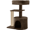 Furrlovers Multilevel Tree with Jute Rope Scratching Post and Fur Fabric Condo for Cats (Brown) Cats-Toys Furrlovers Dropship 20x16in