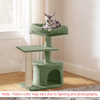 Furrlovers Multilevel Tree with Jute Rope Scratching Post and Fur Fabric Condo for Cats (Green) Cats-Toys Furrlovers Dropship