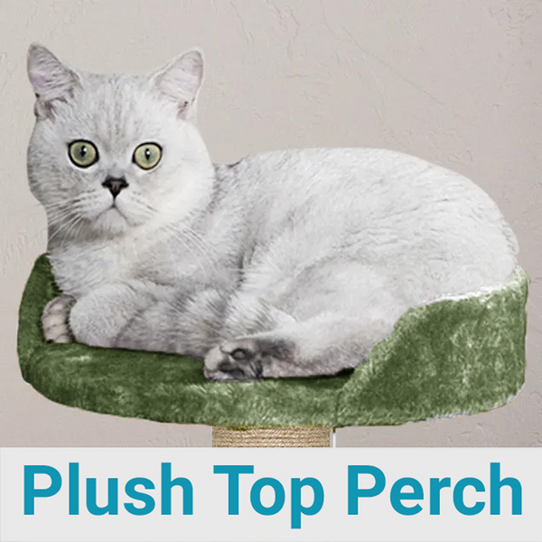 Furrlovers Multi Level Cat Tree with Plush Condo & Jute Scratching Posts (Green)