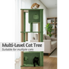 Furrlovers Large Multilevel Cat Tree Tower with Scratching Posts & Condo (Green) Cats-Toys Furrlovers Dropship