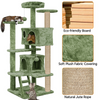 Furrlovers Multi Condo Kitten & Cat Tree with Plush Fur Fabric, Ladder, Top Perches, Playing Balls & Jute Rope Scratching Posts (Green) Cats-Toys Furrlovers Dropship