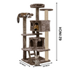 Furrlovers Multi Condo Kitten & Cat Tree with Plush Fur Fabric, Ladder, Top Perches, Playing Balls & Jute Rope Scratching Posts (Brown) Cats-Toys Furrlovers Dropship