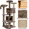 Furrlovers Multi Condo Kitten & Cat Tree with Plush Fur Fabric, Ladder, Top Perches, Playing Balls & Jute Rope Scratching Posts (Brown) Cats-Toys Furrlovers Dropship