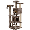 Furrlovers Multi Condo Kitten & Cat Tree with Plush Fur Fabric, Ladder, Top Perches, Playing Balls & Jute Rope Scratching Posts (Brown) Cats-Toys Furrlovers Dropship 62in