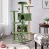 Furrlovers Multi Condo Kitten & Cat Tree with Plush Fur Fabric, Ladder, Top Perches, Playing Balls & Jute Rope Scratching Posts (Green) Cats-Toys Furrlovers Dropship